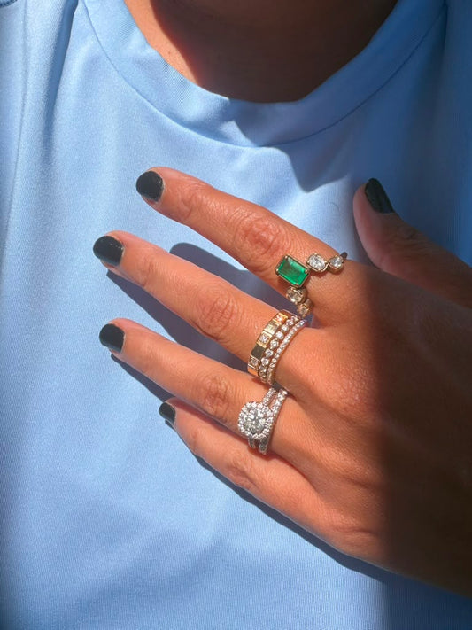 The Aura Ring | Emerald & Diamond Jacket Ring