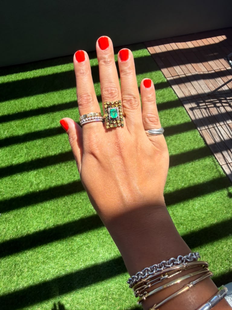 Emerald & Yellow Diamond Statement Ring